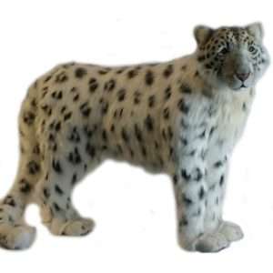 Life-size and realistic plush animals.  0006 - SNOW LEOPARD 48"L