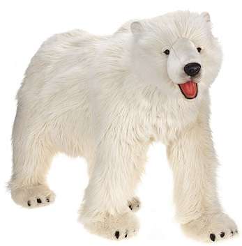 Life-size and realistic plush animals.  0192 - POLAR BEAR STANDING ON ALL 4'S