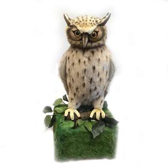Life-size and realistic plush animals.  0590 - FISH OWL WITH BASE