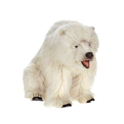 Life-size and realistic plush animals.  3106 - POLAR BEAR SEATED 35''L