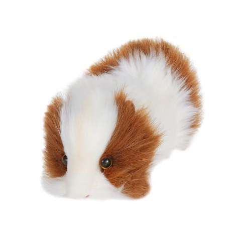 Life-size and realistic plush animals.  3735 - GUINEA PIG BRN/WH 8''L