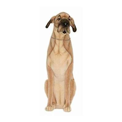 Life-size and realistic plush animals.  3878 - GREAT DANE BROWN SEATED 35"H