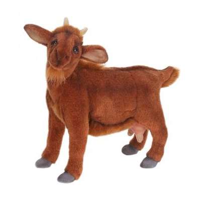 Life-size and realistic plush animals.  4148 - GOAT MED BROWN 14''L