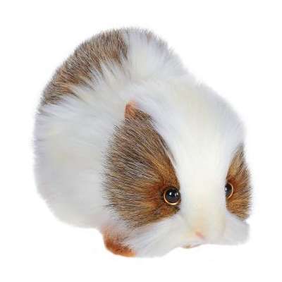 Life-size and realistic plush animals.  4392 - GUINEA PIG GRAY/WH 8''L