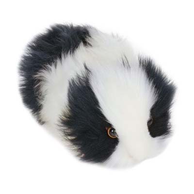 Life-size and realistic plush animals.  4592 - GUINEA PIG BLK/WH 8''L