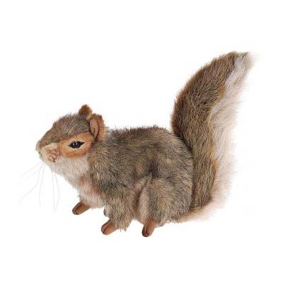 Life-size and realistic plush animals.  4840 - SQUIRREL GRAY SITTING9"L