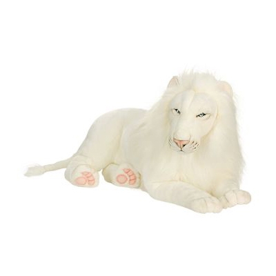 Life-size and realistic plush animals.  5243 - WHITE LION 39''L
