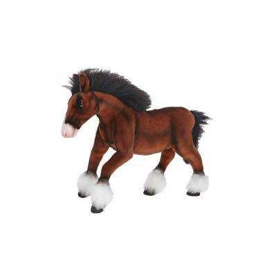Life-size and realistic plush animals.  5443 - CLYDESDALE HORSE 20"L