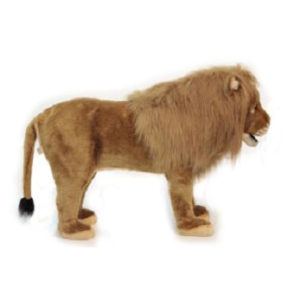 Life-size and realistic plush animals.  6079 - LION SEAT   32"L x 21"H