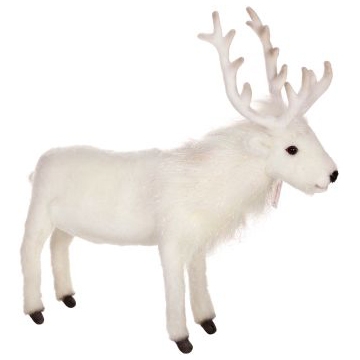 Life-size and realistic plush animals.  6188 - REINDEER WHITE 15''H