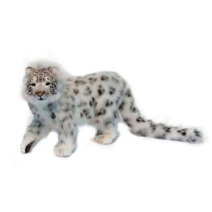 Life-size and realistic plush animals.  6514 - SNOW LEOPARD STANDING(SP)