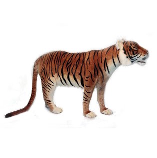 Life-size and realistic plush animals.  6591 - TIGER JACQUARD STANDING 72"L