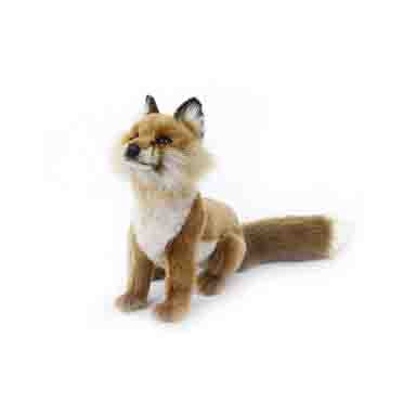 Life-size and realistic plush animals.  7353 - RED FOX SITTING 20"L
