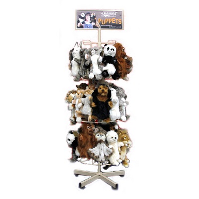 Life-size and realistic plush animals.  7365 - PUPPET STAND WITH 48  PUPPETS