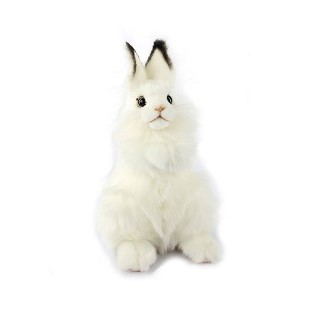 Life-size and realistic plush animals.  7448 - BUNNY WHITE 9"H