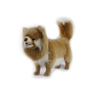 Life-size and realistic plush animals.  7541 - POMERANIAN DOG STANDING 25.5"L