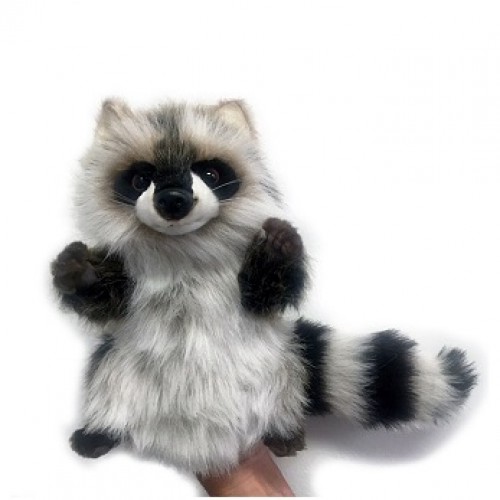Life-size and realistic plush animals.  7552 - RACCOON PUPPET 19"H