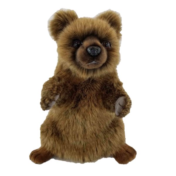 Life-size and realistic plush animals.  7954 - BROWN BEAR PUPPET 13"L
