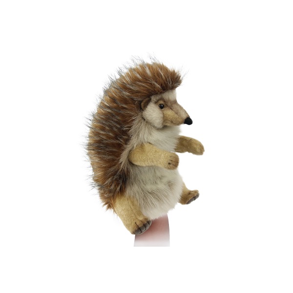 Life-size and realistic plush animals.  8018 - HEDGEHOG PUPPET 12.6"L